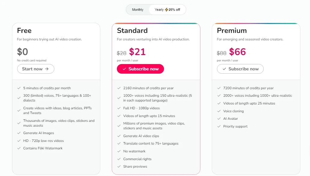 fliki-pricing