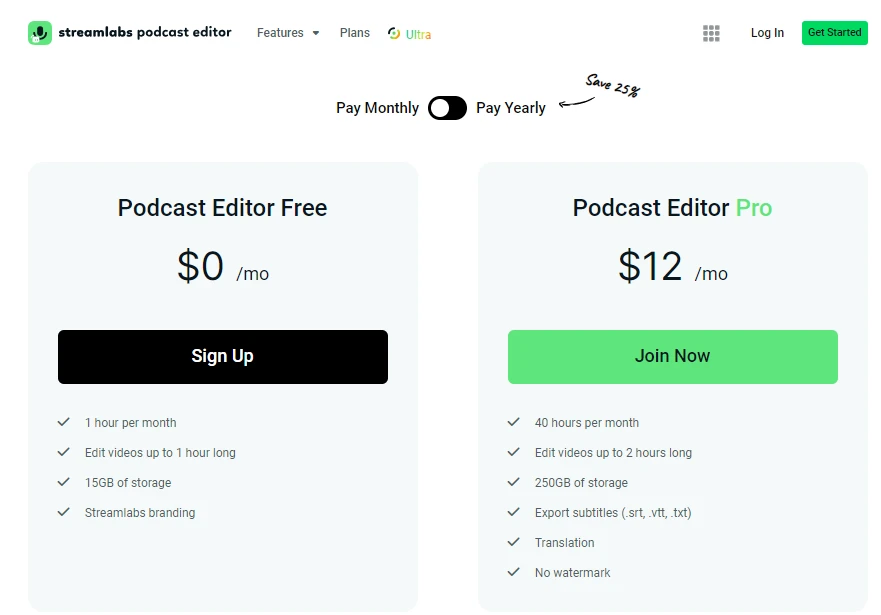 streamlabs-podcast-pricing
